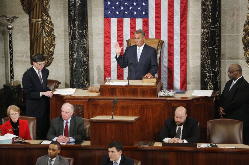 © Reuters. Presidente da Câmara dos Deputados, John Boehner, toma posse