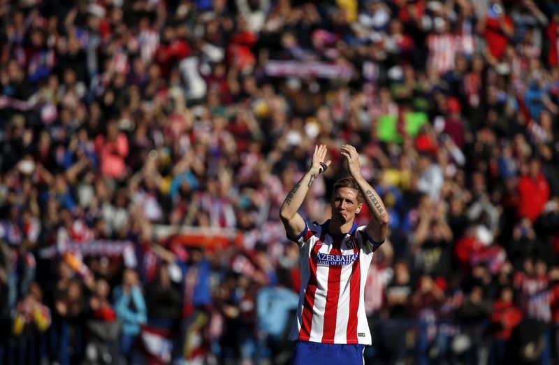 © Reuters. Fernando Torres é apresentado no Atlético de Madri