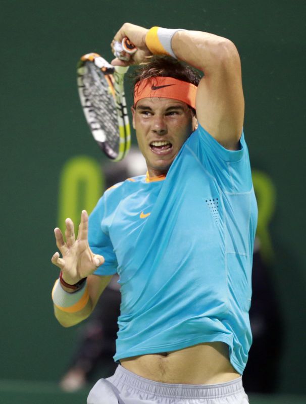 © Reuters. Nadal cae en primera ronda del Abierto Catar en su vuelta al circuito