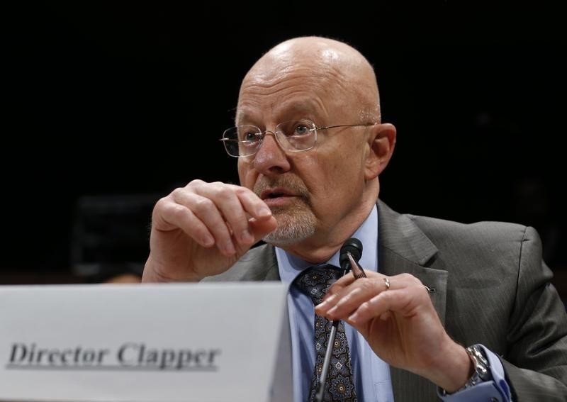 © Reuters. U.S. Director of National Intelligence James Clapper is pictured at a House Intelligence Committee hearing on Capitol Hill in Washington