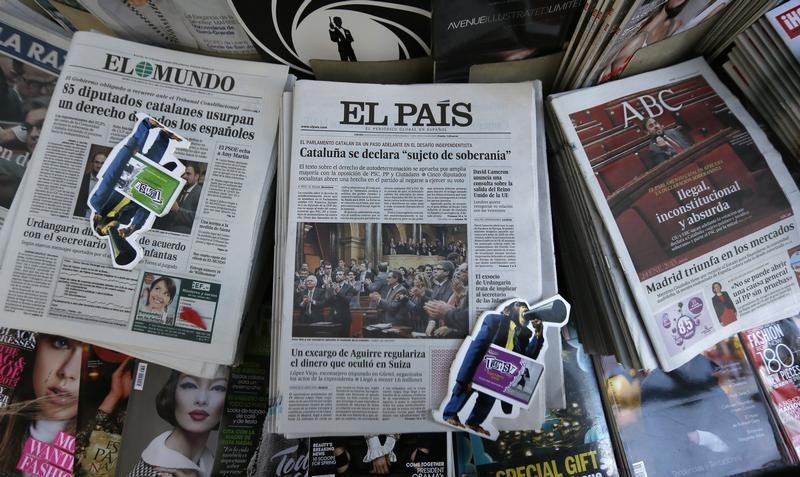 © Reuters. Jornal espanhol El País em banca de Madri