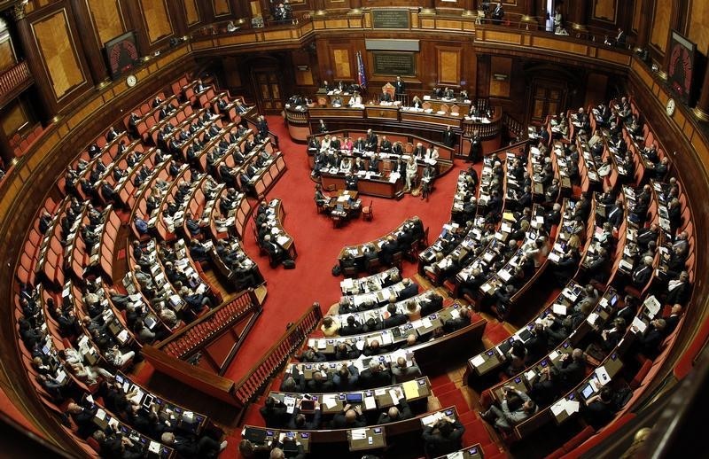 © Reuters. L'aula del Senato a Palazzo Madama 