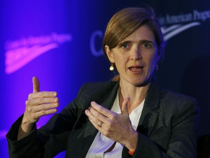 © Reuters. U.S. Ambassador Power speaks at the Center for American Progress' 2014 Policy Conference  in Washington
