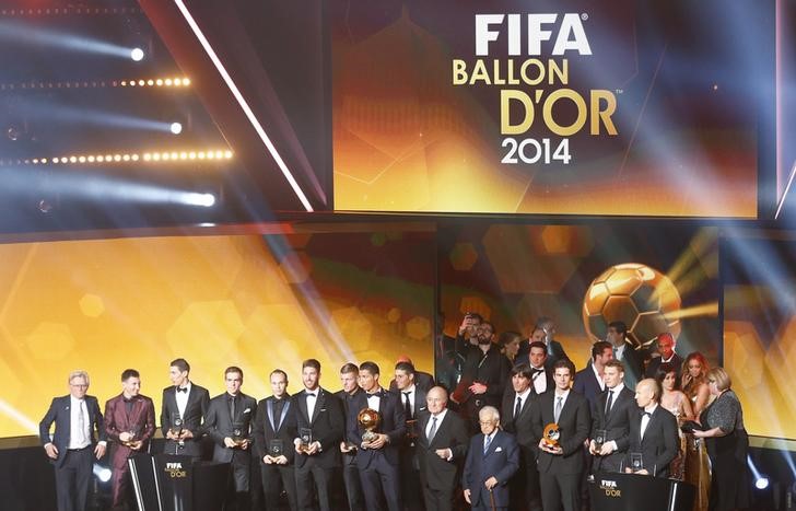 © Reuters. Vencedores da premiação Bola de Ouro da Fifa em 2014