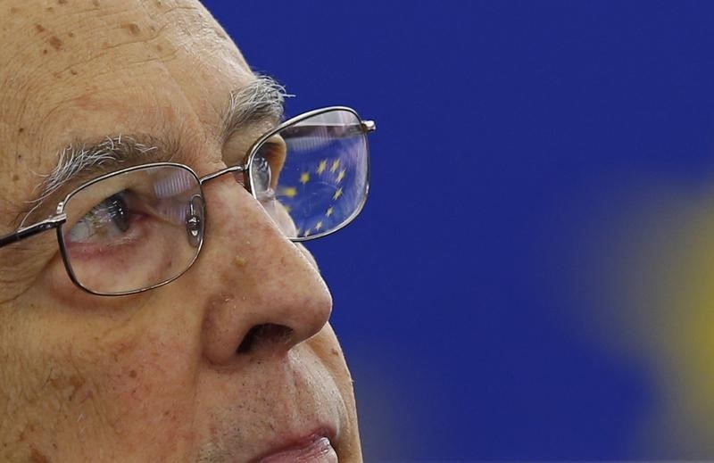 © Reuters. El presidente italiano Napolitano anunciará su dimisión en unas horas