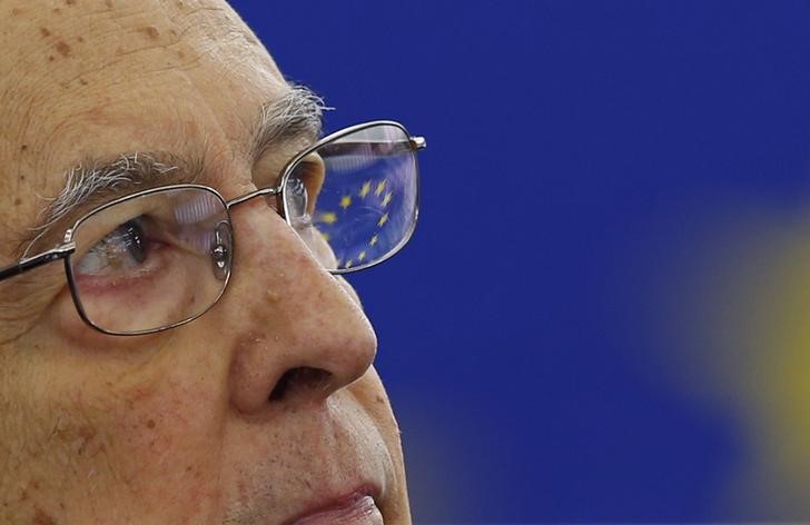 © Reuters. Presidente da Itália, Giorgio Napolitano, em foto de arquivo no Parlamento Europeu