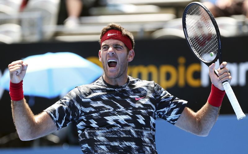 © Reuters. Tenista argentino Juan Martin del Potro após derrotar ucraniano Stakhovsky em Sydney