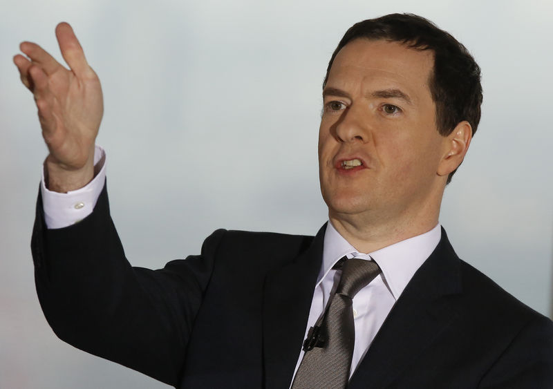 © Reuters. Britain's Chancellor of the Exchequer George Osborne speaks during a news conference in central London