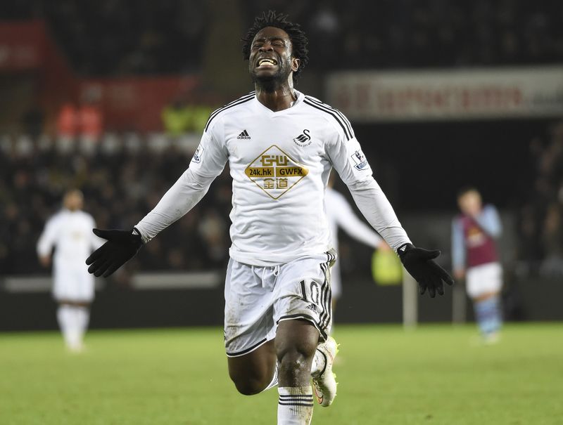 © Reuters.  Wilfried Bony comemora gol