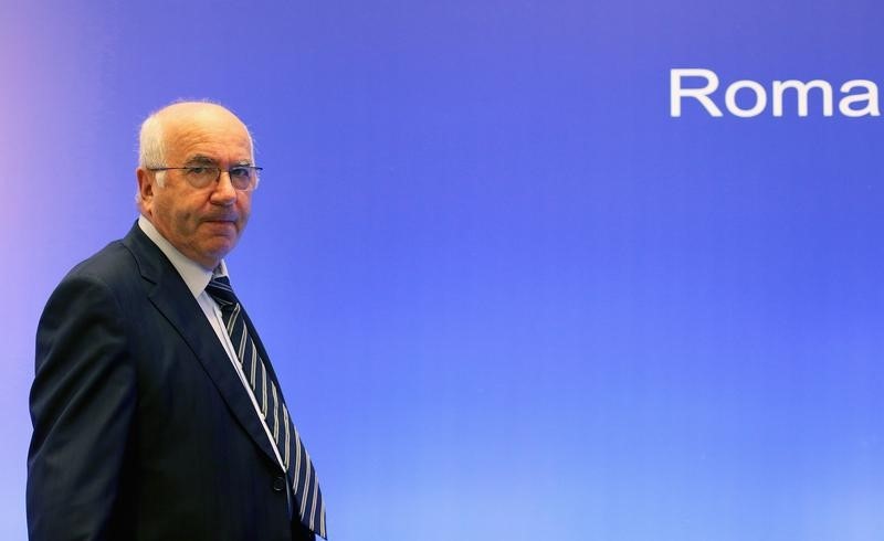 © Reuters. Tavecchio arrives at the national elective assembly in Rome