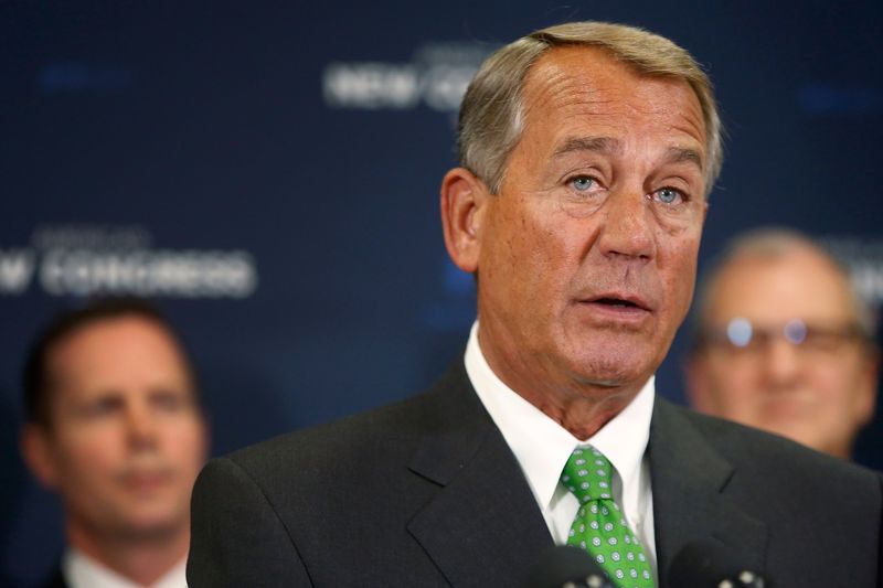 © Reuters. Boehner speaks to reporters at a news conference following a Republican caucus meeting at the U.S. Capitol in Washington in this file photo