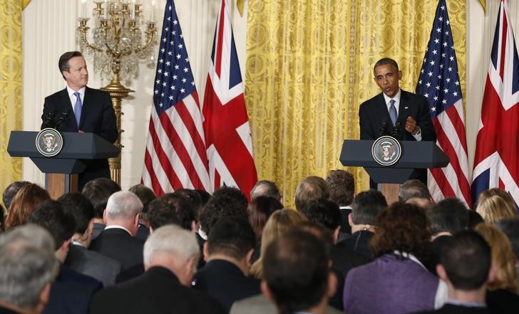 © Reuters. Presidente dos EUA e premiê britânico concedem entrevista na Casa Branca