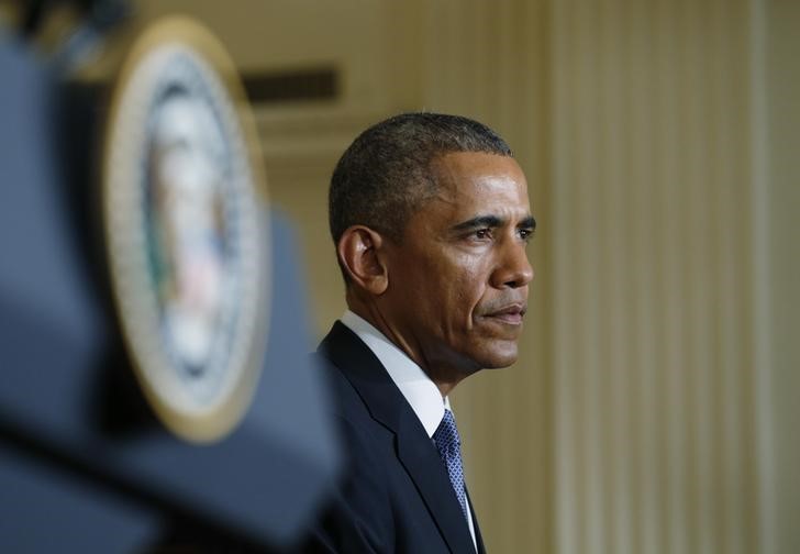 © Reuters. U.S. President Obama faces joint news conference at the White House in Washington