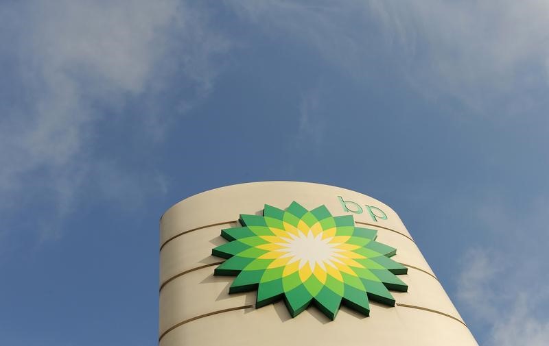 © Reuters. A logo on a British Petroleum petrol station is seen in London