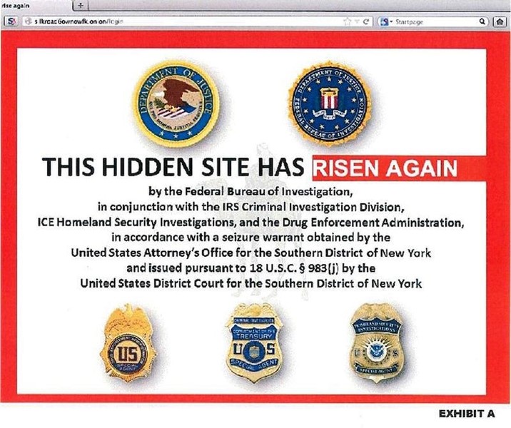 © Reuters. The alleged homepage to Silk Road 2.0 seen in a DOJ criminal complaint