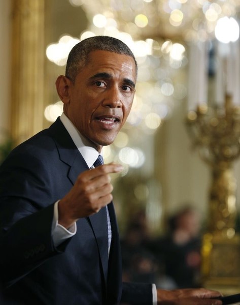 © Reuters. اوباما سيحث الكونجرس على إصدار قرار يجيز استخدام القوة ضد متشددي الدولة الاسلامية