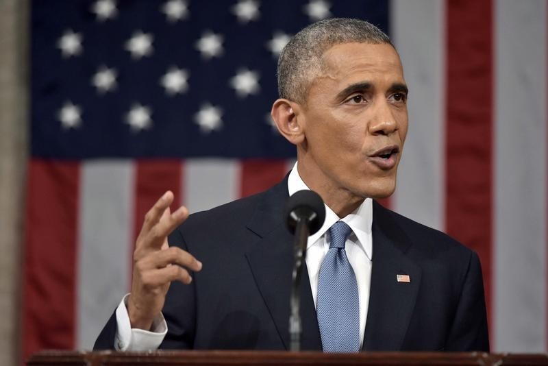 © Reuters. U.S. President Obama delivers his State of the Union address to a joint session of Congress on Capitol Hill in Washington