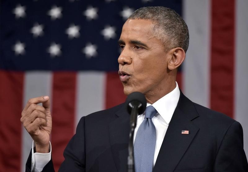 © Reuters. Presidente dos EUA, Barack Obama, faz o discurso do Estado da União no Congresso