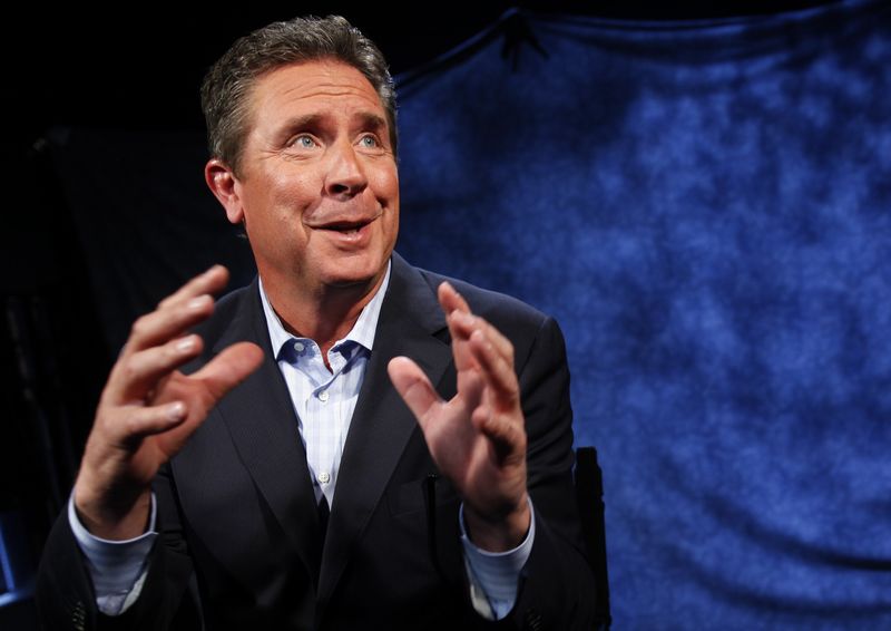 © Reuters. Hall of Fame NFL football quarterback Dan Marino speaks during an interview with Reuters in New York