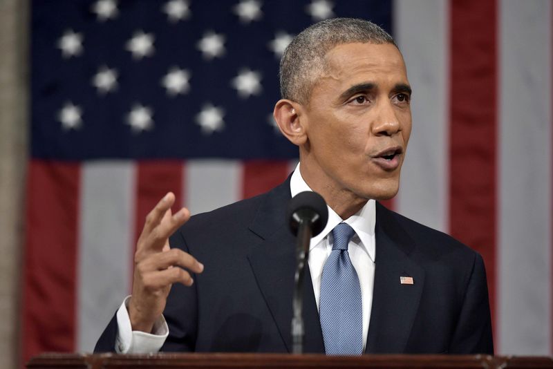 © Reuters. U.S. President Obama delivers his State of the Union address to a joint session of Congress on Capitol Hill in Washington