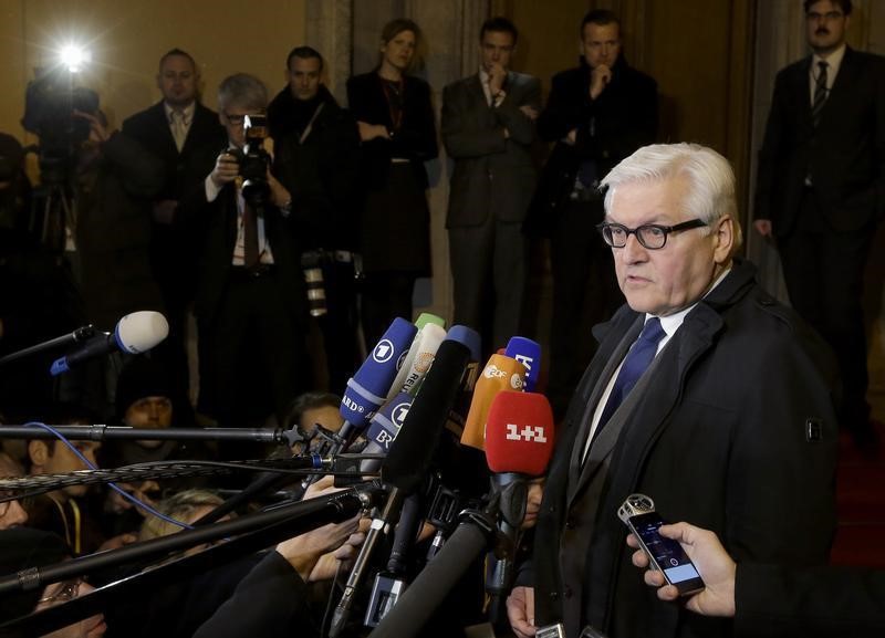 © Reuters. Ministro do Exterior alemão fala à imprensa em Berlim