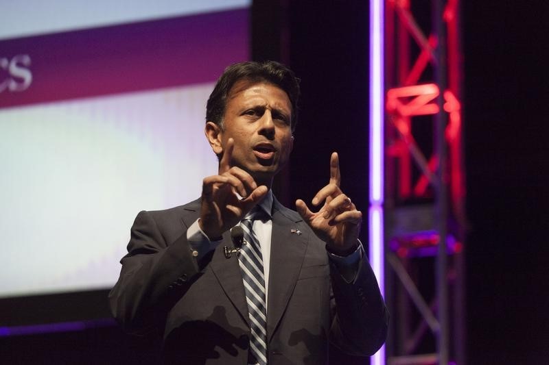 © Reuters. Louisiana Governor Jindal speaks at the Family Leadership Summit in Ames