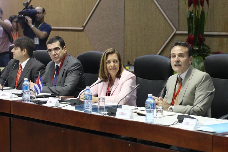 © Reuters. Director of the Cuban Foreign Ministry's North American affairs office Vidal takes part in negotiations to restore diplomatic ties with the U.S. in Havana