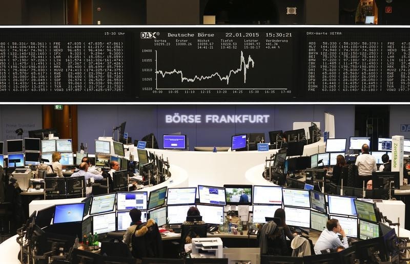 © Reuters. أسهم أوروبا ترتفع بعد إعلان المركزي الأوروبي عن برنامج للتيسير الكمي