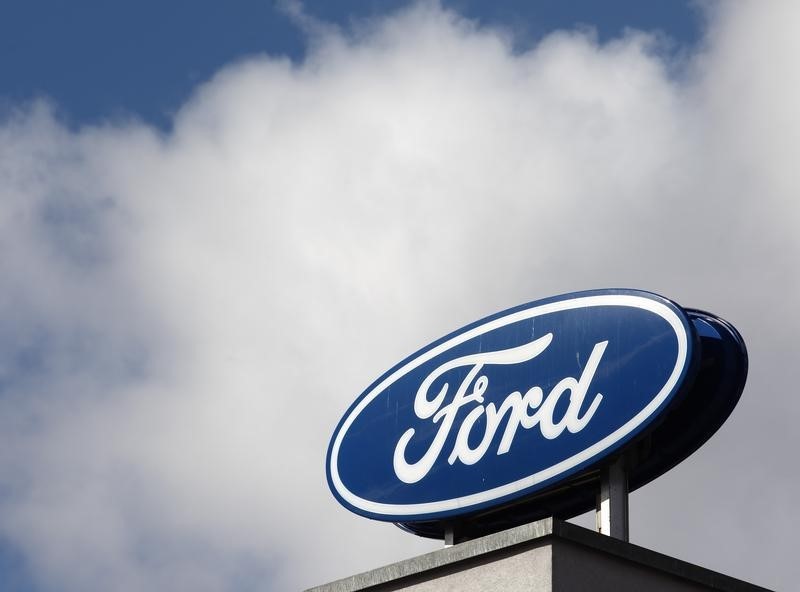 © Reuters. The Ford logo is pictured on the rooftop of Austria's Ford head branch in Vienna