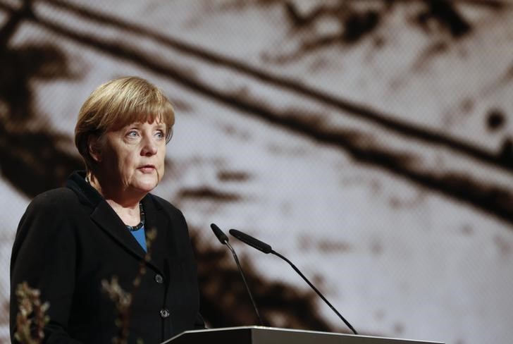 © Reuters. Chanceler alemã Angela Merkel durante abertura de evento em Berlim