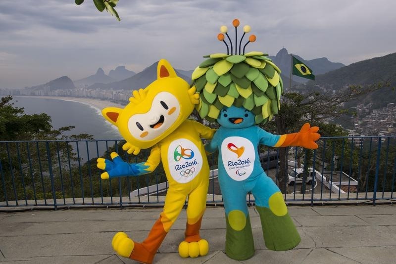 © Reuters. Handout shows the unnamed mascots of the Rio 2016 Olympic and Paralympic Games during their first appearance in Rio de Janeiro