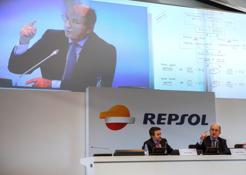 © Reuters. Repsol suspende amortización de hasta 2% de su capital por compra de Talisman