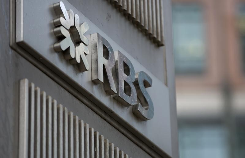 © Reuters. The logo of the Royal Bank of Scotland is seen at an office in London