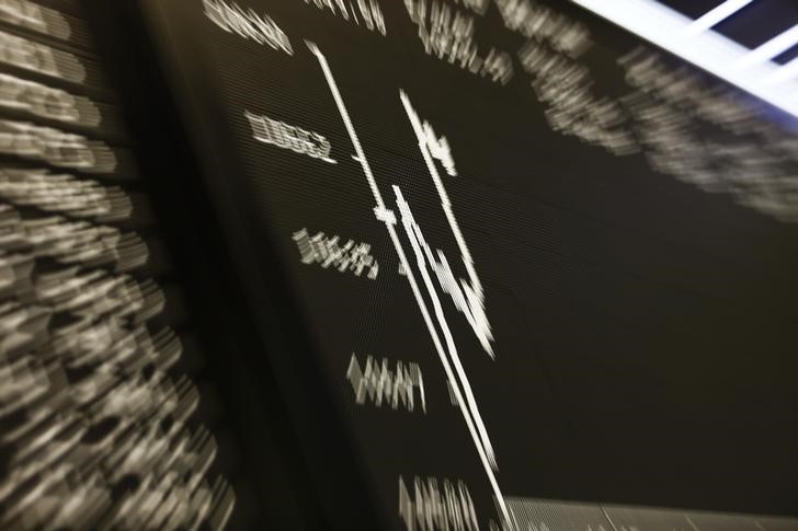 © Reuters. The German share price index DAX board is pictured at the stock exchange in Frankfurt