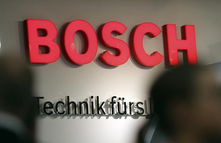 © Reuters. The logo of Bosch company is seen during the IFA Electronics show in Berlin