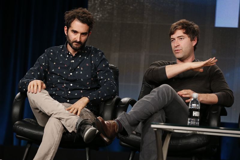 © Reuters. Writer and director brothers Jay and Mark Duplass participate in a panel for the HBO television show "Togetherness" during the TCA presentations in Pasade