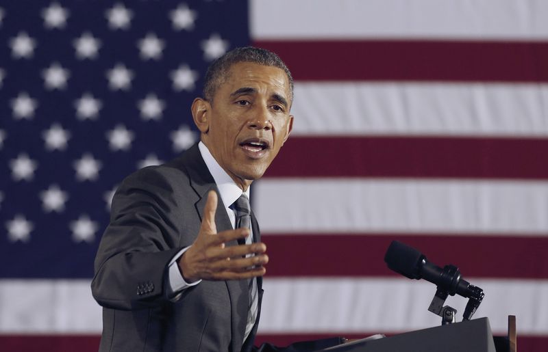 © Reuters. U.S. President Barack Obama talks about the FY2016 budget while at the Department of Homeland Security in Washington