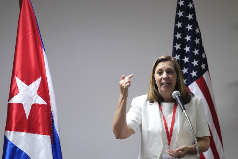 © Reuters. Josefina Vidal, director of U.S. affairs at the Cuban foreign ministry, speaks during a news conference in Havana