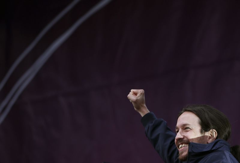 © Reuters. Pablo Iglesias, leader dello spagnolo Podemos