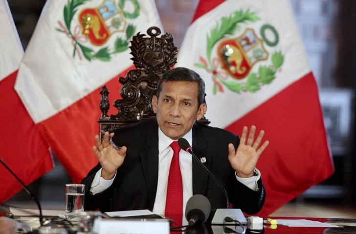 © Reuters. Humala fala à imprensa em Lima