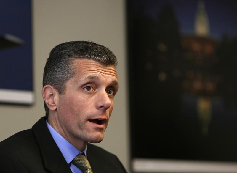 © Reuters. Cigna CEO David Cordani is interviewed at Reuters Health Summit 2014 in Washington