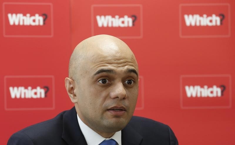 © Reuters. Britain's former Economic Secretary to the Treasury Javid speaks during a news conference about the consumer payday loan market in London