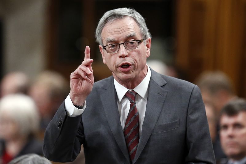 © Reuters. Canada's Finance Minister Oliver speaks in the House of Commons in Ottawa