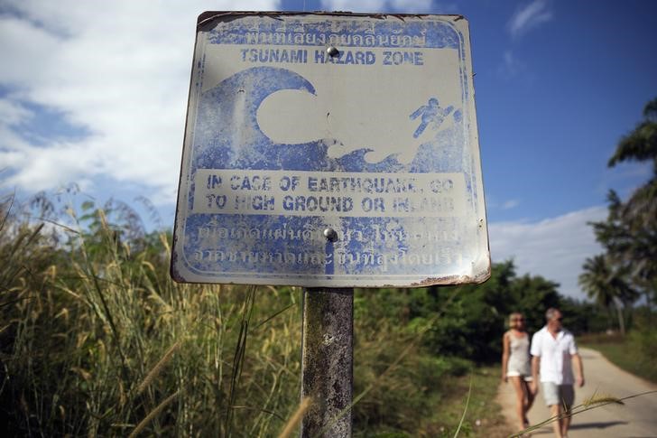 © Reuters. Simulacros de tsunami harán sonar alerta en 40 países de Asia y América