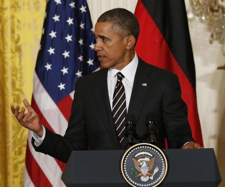 © Reuters. Obama concede entrevista com chanceler alemã, Angela Merkel