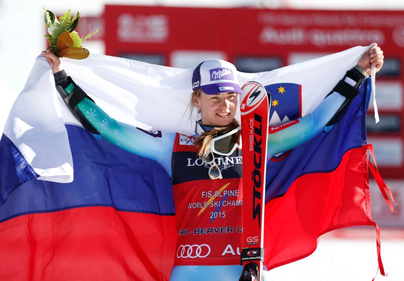 © Reuters. Alpine Skiing: FIS World Championships-Women's Alpine Combined Slalom Run