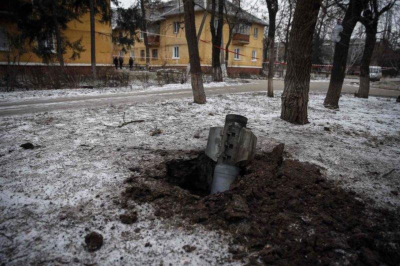 © Reuters. Restos de artilharia na cidade ucraniana de Kramatorsk