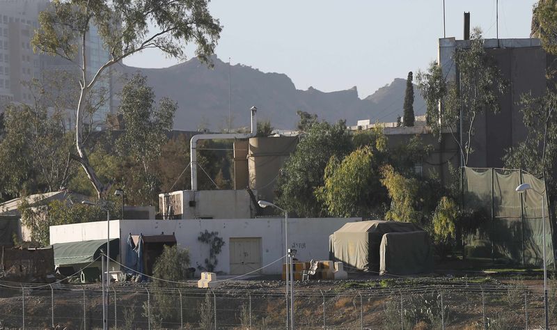 © Reuters. Abandoned base for U.S. Marines near the U.S. embassy is seen in Sanaa
