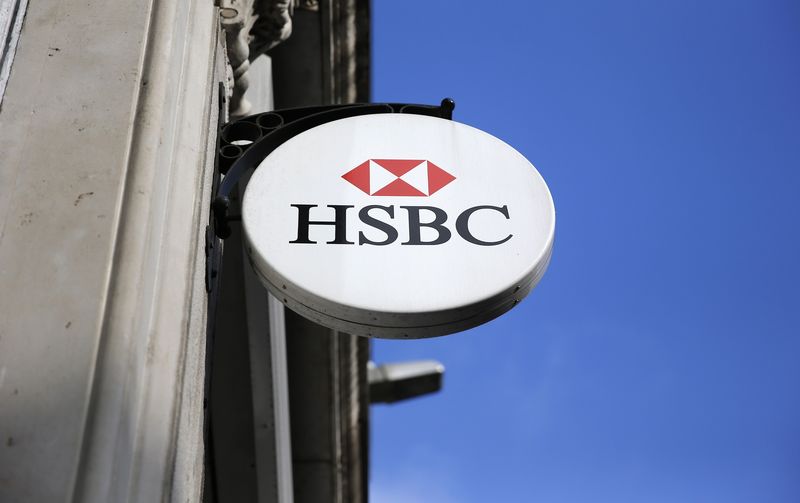 © Reuters. An HSBC sign is seen outside a bank branch in London