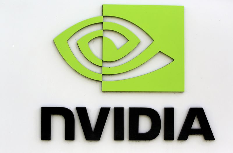 © Reuters. The logo of technology company Nvidia is seen at its headquarters in Santa Clara